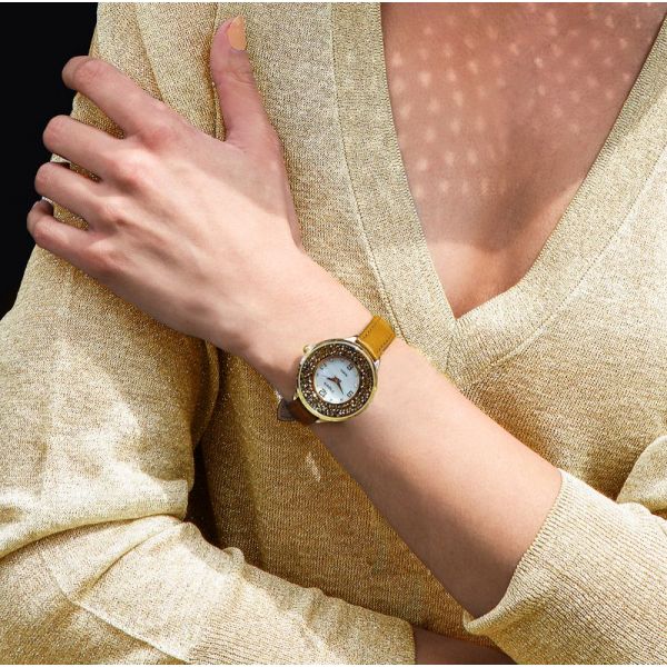 Oriso Horloge met Goudkleurig Lederen Horlogeband van Spark Jewelry